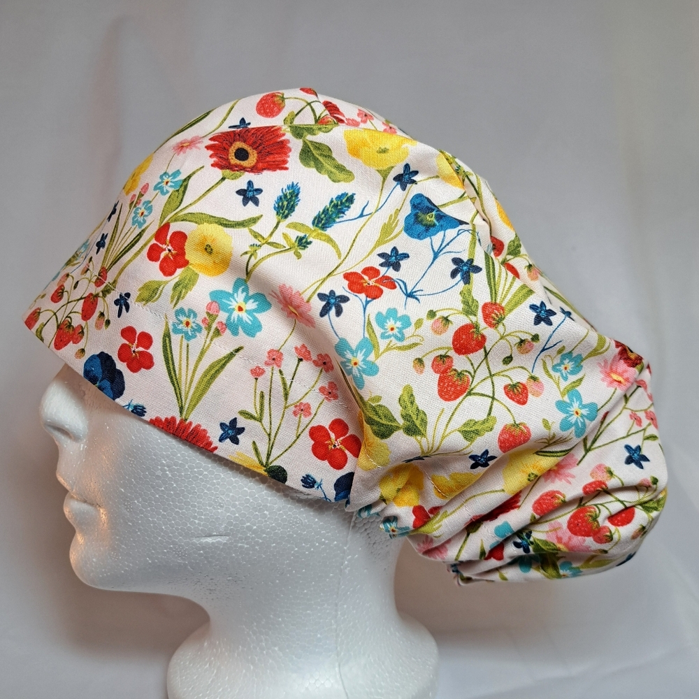 NEW Strawberry Flower Surgical Scrub Cap